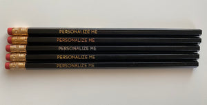 Set of 5 Personalized Pencils-Black