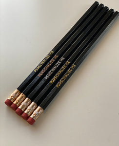 Set of 5 Personalized Pencils-Black
