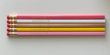 Load image into Gallery viewer, Set of 5 Personalized Pencils-Happy