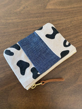Load image into Gallery viewer, Small Leopard Single Chambray Panel Pouch